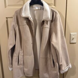 Alfred Dunner faux suede with shearling trim
